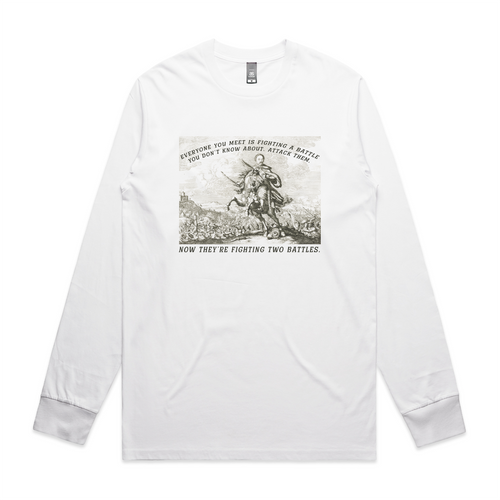 Two Battles by Lonely Kids Club. All clothing from our T-shirts to our shorts and hoodies are ethically made, and printed packed and shipped from Sydney.