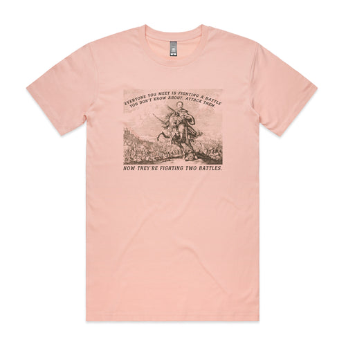 Two Battles by Lonely Kids Club. All clothing from our T-shirts to our shorts and hoodies are ethically made, and printed packed and shipped from Sydney.