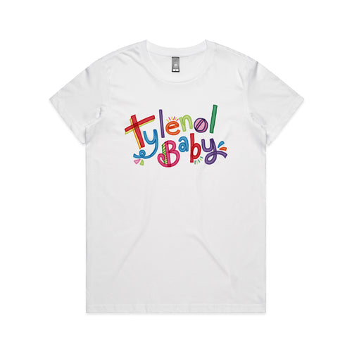 Tylenol Baby Tee by Lonely Kids Club. All clothing from our T-shirts to our shorts and hoodies are ethically made, and printed packed and shipped from Sydney.