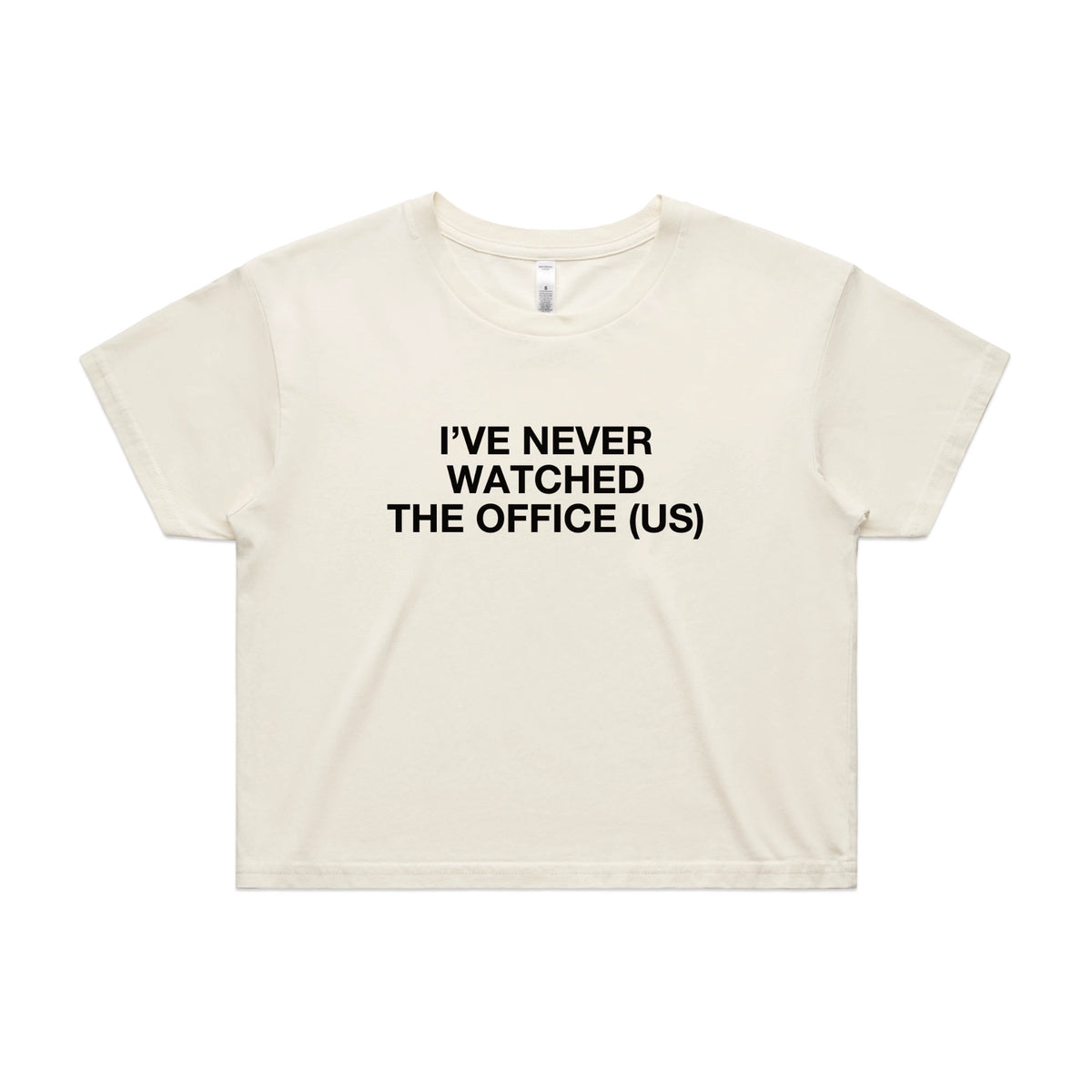 Ecru crop top with The Office (US) TV design from Lonely Kids Club