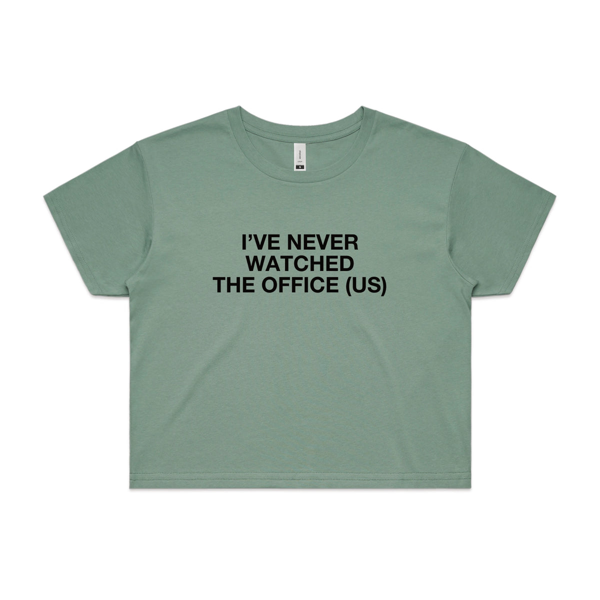 Sage crop top with The Office (US) TV design from Lonely Kids Club