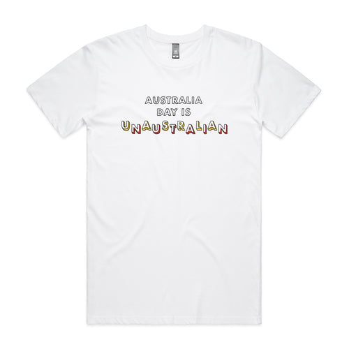 Unaustralian Charity Tee by Lonely Kids Club. All clothing from our T-shirts to our shorts and hoodies are ethically made, and printed packed and shipped from Sydney.