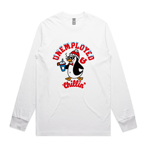 Unemployed & Chillin' Tee by Lonely Kids Club. All clothing from our T-shirts to our shorts and hoodies are ethically made, and printed packed and shipped from Sydney.
