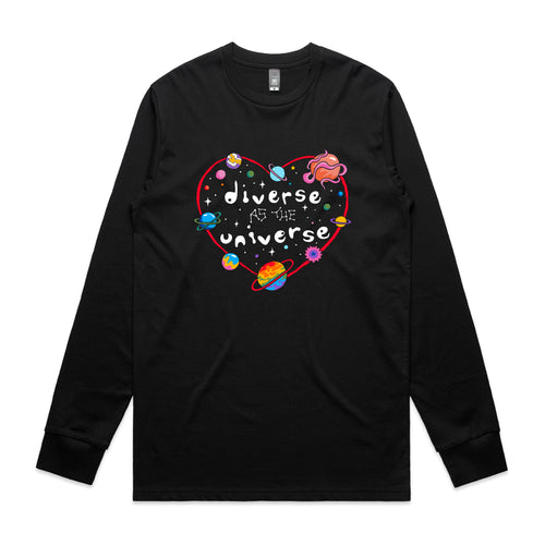 Diverse As The Universe Tee by Lonely Kids Club. All clothing from our T-shirts to our shorts and hoodies are ethically made, and printed packed and shipped from Sydney.