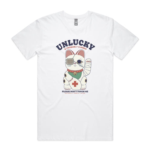 Unlucky Cat Tee by Lonely Kids Club. All clothing from our T-shirts to our shorts and hoodies are ethically made, and printed packed and shipped from Sydney.