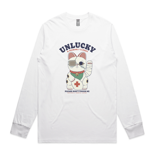 Unlucky Cat Tee by Lonely Kids Club. All clothing from our T-shirts to our shorts and hoodies are ethically made, and printed packed and shipped from Sydney.