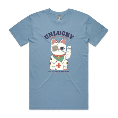 Unlucky Cat Tee by Lonely Kids Club. All clothing from our T-shirts to our shorts and hoodies are ethically made, and printed packed and shipped from Sydney.