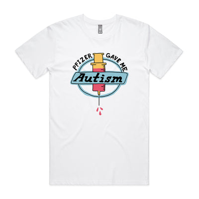 Vaccine Tee by Lonely Kids Club. All clothing from our T-shirts to our shorts and hoodies are ethically made, and printed packed and shipped from Sydney.