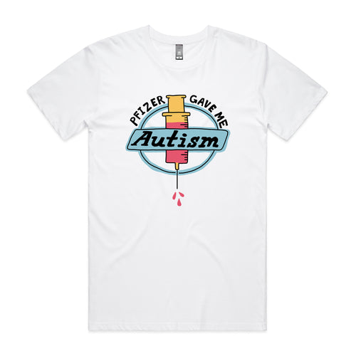 Vaccine Tee by Lonely Kids Club. All clothing from our T-shirts to our shorts and hoodies are ethically made, and printed packed and shipped from Sydney.