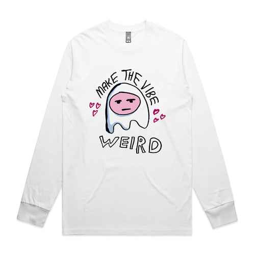Make The Vibe Weird Tee by Lonely Kids Club. All clothing from our T-shirts to our shorts and hoodies are ethically made, and printed packed and shipped from Sydney.