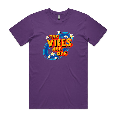 The Vibes Are Off Tee by Lonely Kids Club. All clothing from our T-shirts to our shorts and hoodies are ethically made, and printed packed and shipped from Sydney.