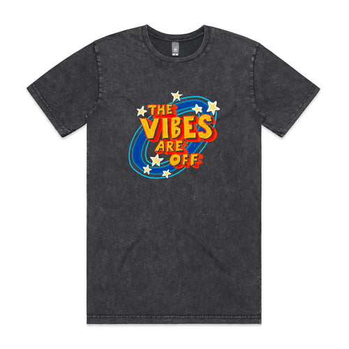 The Vibes Are Off Tee by Lonely Kids Club. All clothing from our T-shirts to our shorts and hoodies are ethically made, and printed packed and shipped from Sydney.