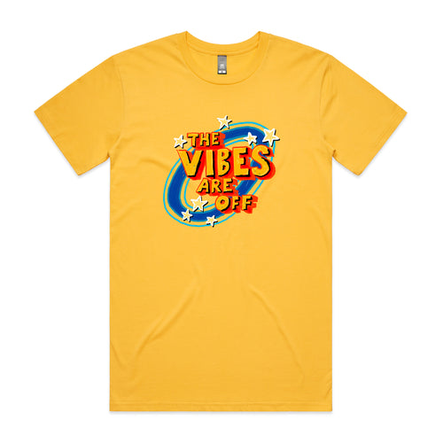 The Vibes Are Off Tee by Lonely Kids Club. All clothing from our T-shirts to our shorts and hoodies are ethically made, and printed packed and shipped from Sydney.