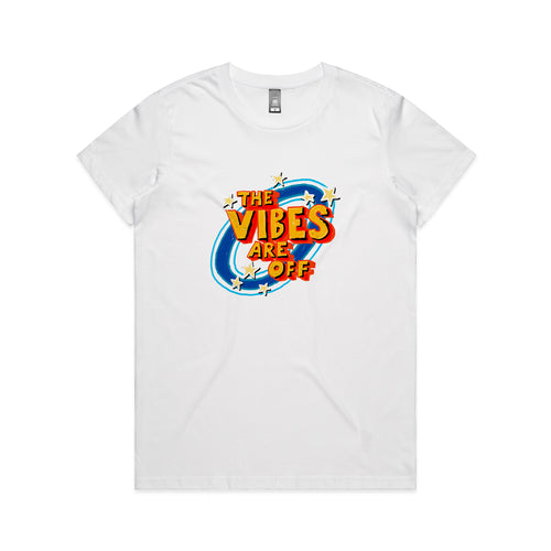 The Vibes Are Off Tee by Lonely Kids Club. All clothing from our T-shirts to our shorts and hoodies are ethically made, and printed packed and shipped from Sydney.