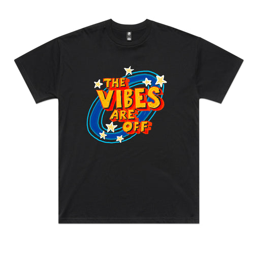 The Vibes Are Off Tee by Lonely Kids Club. All clothing from our T-shirts to our shorts and hoodies are ethically made, and printed packed and shipped from Sydney.