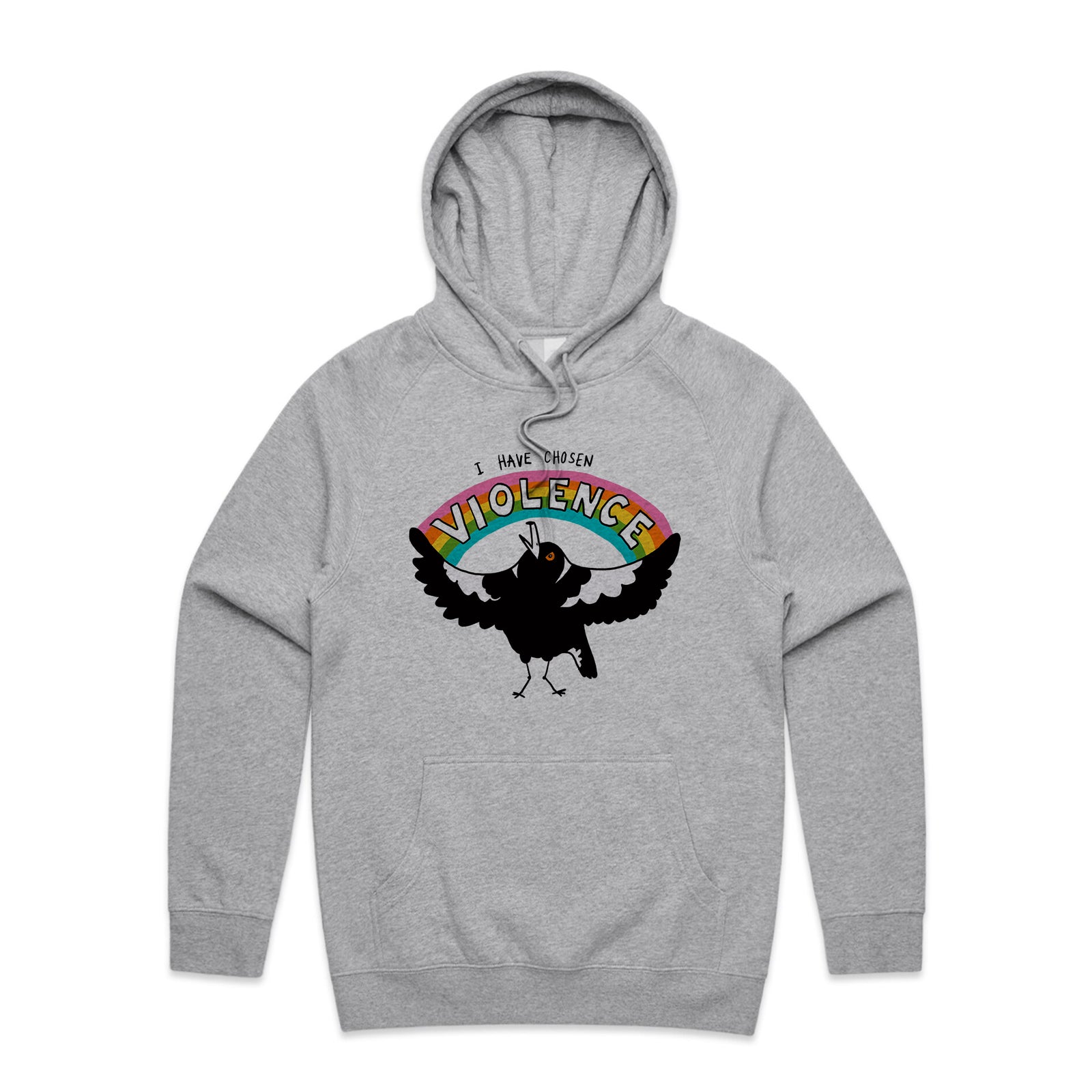 Chosen Violence Hoodie by Lonely Kids Club. All clothing from our T-shirts to our shorts and hoodies are ethically made, and printed packed and shipped from Sydney.