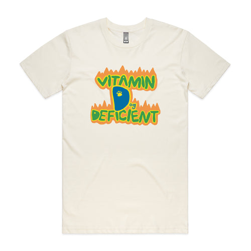 Vitamin D Deficient Tee by Lonely Kids Club. All clothing from our T-shirts to our shorts and hoodies are ethically made, and printed packed and shipped from Sydney.