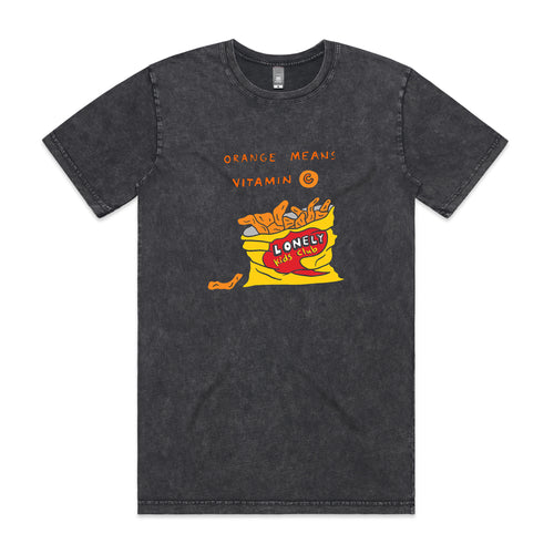 Vitamin C Tee by Lonely Kids Club. All clothing from our T-shirts to our shorts and hoodies are ethically made, and printed packed and shipped from Sydney.