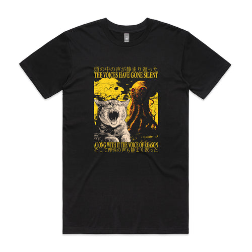 Voice Of Reason Tee by Lonely Kids Club. All clothing from our T-shirts to our shorts and hoodies are ethically made, and printed packed and shipped from Sydney.