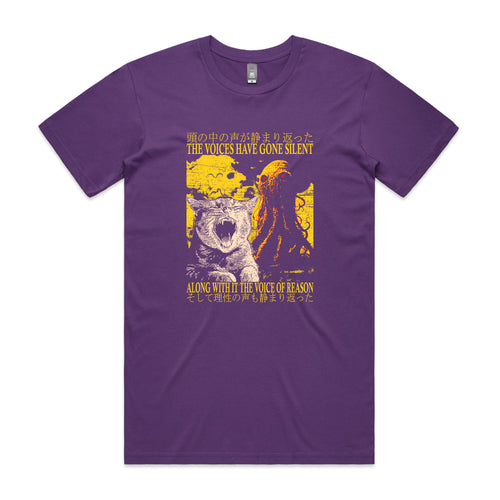 Voice Of Reason Tee by Lonely Kids Club. All clothing from our T-shirts to our shorts and hoodies are ethically made, and printed packed and shipped from Sydney.