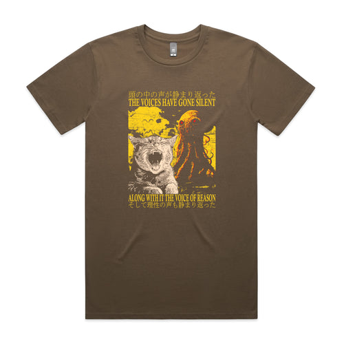 Voice Of Reason Tee by Lonely Kids Club. All clothing from our T-shirts to our shorts and hoodies are ethically made, and printed packed and shipped from Sydney.