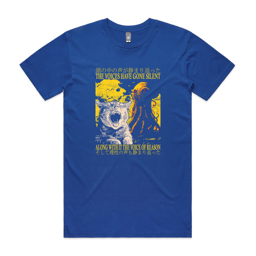 Voice Of Reason Tee by Lonely Kids Club. All clothing from our T-shirts to our shorts and hoodies are ethically made, and printed packed and shipped from Sydney.