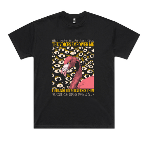 The Voices Empower Me Tee by Lonely Kids Club. All clothing from our T-shirts to our shorts and hoodies are ethically made, and printed packed and shipped from Sydney.