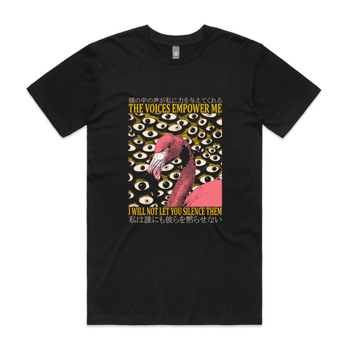 The Voices Empower Me Tee by Lonely Kids Club. All clothing from our T-shirts to our shorts and hoodies are ethically made, and printed packed and shipped from Sydney.