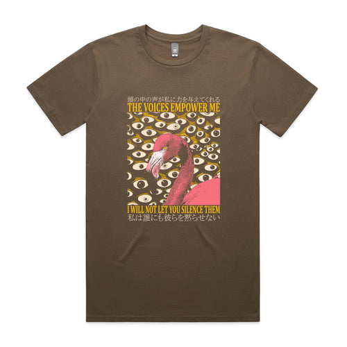 The Voices Empower Me Tee by Lonely Kids Club. All clothing from our T-shirts to our shorts and hoodies are ethically made, and printed packed and shipped from Sydney.