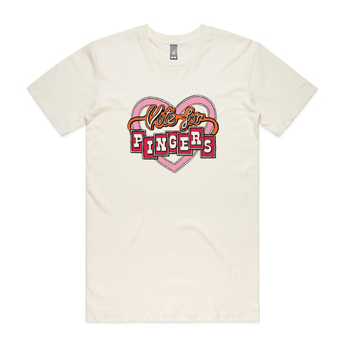 Vote For Pingers Tee by Lonely Kids Club. All clothing from our T-shirts to our shorts and hoodies are ethically made, and printed packed and shipped from Sydney.