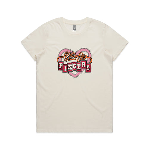 Vote For Pingers Tee by Lonely Kids Club. All clothing from our T-shirts to our shorts and hoodies are ethically made, and printed packed and shipped from Sydney.