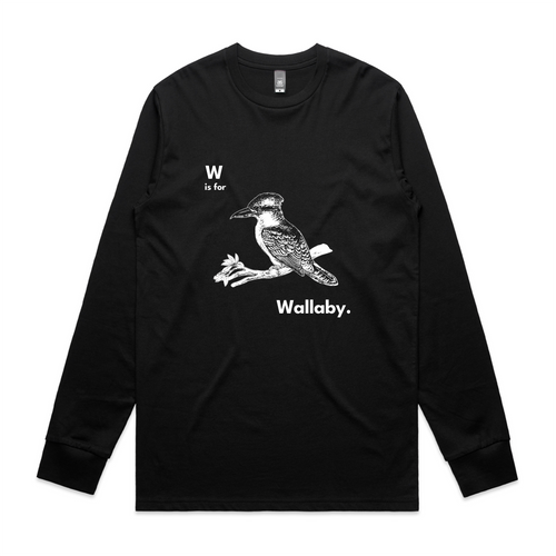 W Is For Wallaby Tee by Lonely Kids Club. All clothing from our T-shirts to our shorts and hoodies are ethically made, and printed packed and shipped from Sydney.
