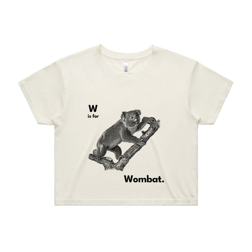 W Is For Wombat Tee by Lonely Kids Club. All clothing from our T-shirts to our shorts and hoodies are ethically made, and printed packed and shipped from Sydney.