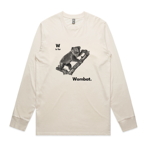 W Is For Wombat Tee by Lonely Kids Club. All clothing from our T-shirts to our shorts and hoodies are ethically made, and printed packed and shipped from Sydney.