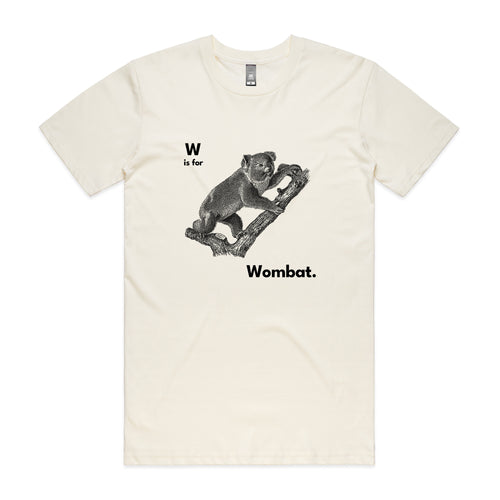 W Is For Wombat Tee by Lonely Kids Club. All clothing from our T-shirts to our shorts and hoodies are ethically made, and printed packed and shipped from Sydney.