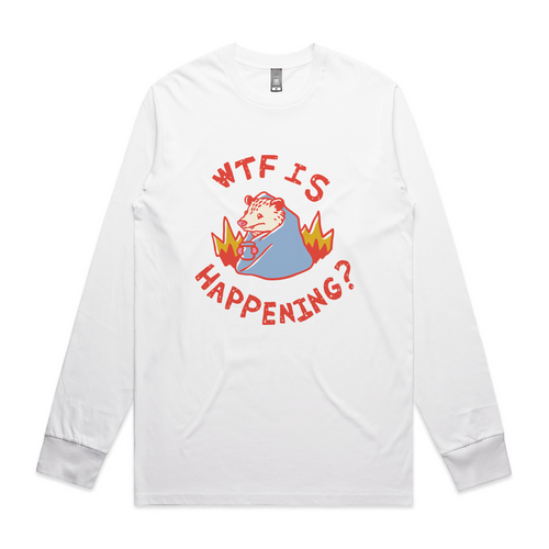 WTF Is Happening Tee by Lonely Kids Club. All clothing from our T-shirts to our shorts and hoodies are ethically made, and printed packed and shipped from Sydney.