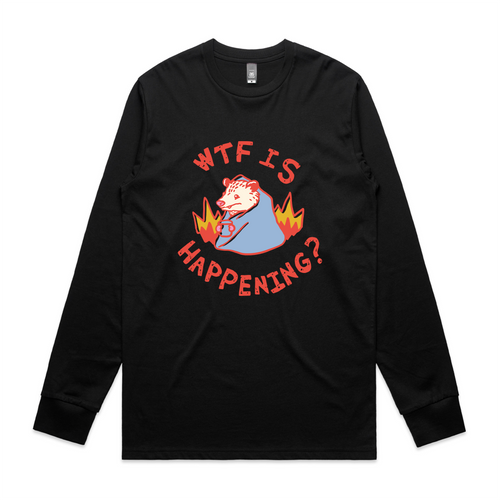 WTF Is Happening Tee by Lonely Kids Club. All clothing from our T-shirts to our shorts and hoodies are ethically made, and printed packed and shipped from Sydney.