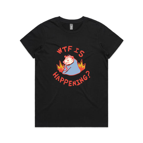 WTF Is Happening Tee by Lonely Kids Club. All clothing from our T-shirts to our shorts and hoodies are ethically made, and printed packed and shipped from Sydney.