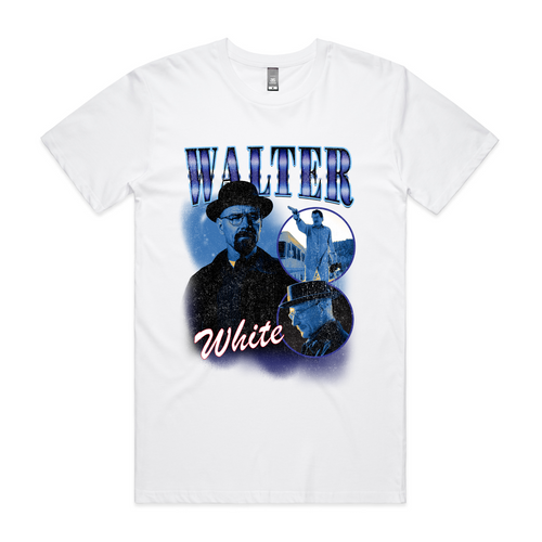 Walter White Retro Tee by Lonely Kids Club. All clothing from our T-shirts to our shorts and hoodies are ethically made, and printed packed and shipped from Sydney.