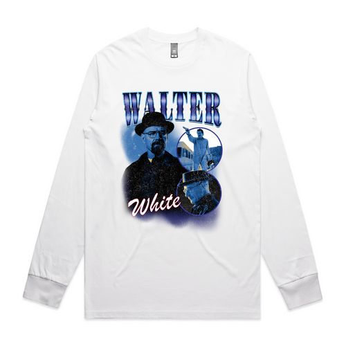 Walter White Retro Tee by Lonely Kids Club. All clothing from our T-shirts to our shorts and hoodies are ethically made, and printed packed and shipped from Sydney.
