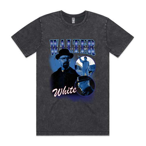 Walter White Retro Tee by Lonely Kids Club. All clothing from our T-shirts to our shorts and hoodies are ethically made, and printed packed and shipped from Sydney.