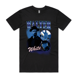 Walter White Retro Tee by Lonely Kids Club. All clothing from our T-shirts to our shorts and hoodies are ethically made, and printed packed and shipped from Sydney.