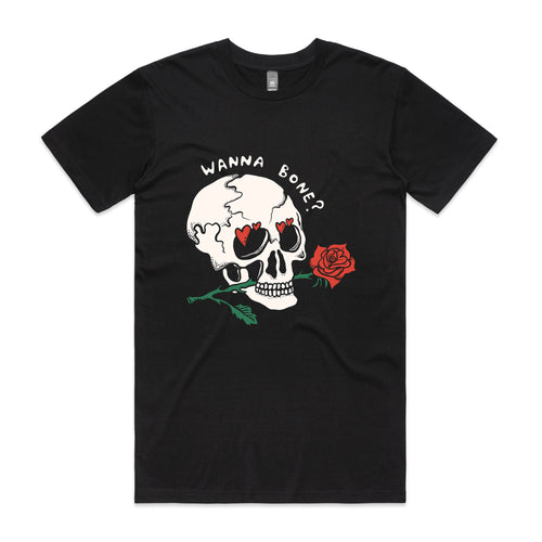 Wanna Bone Tee by Lonely Kids Club. All clothing from our T-shirts to our shorts and hoodies are ethically made, and printed packed and shipped from Sydney.