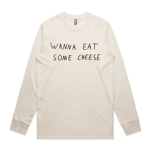 Wanna Eat Some Cheese Tee by Lonely Kids Club. All clothing from our T-shirts to our shorts and hoodies are ethically made, and printed packed and shipped from Sydney.