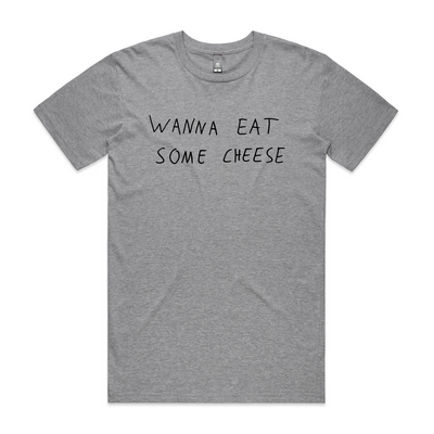 Wanna Eat Some Cheese Tee by Lonely Kids Club. All clothing from our T-shirts to our shorts and hoodies are ethically made, and printed packed and shipped from Sydney.