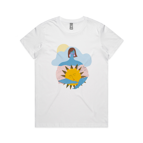 Warm Hug Tee by Lonely Kids Club. All clothing from our T-shirts to our shorts and hoodies are ethically made, and printed packed and shipped from Sydney.