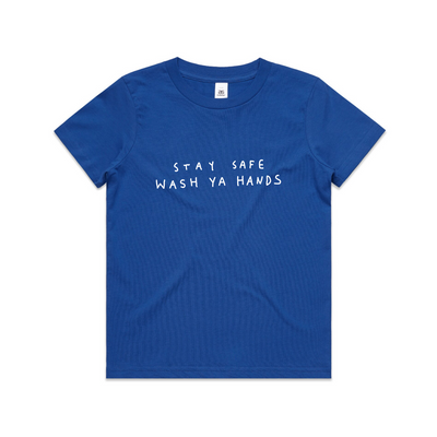 Wash Ya Hands Kids Tee by Lonely Kids Club. All clothing from our T-shirts to our shorts and hoodies are ethically made, and printed packed and shipped from Sydney.