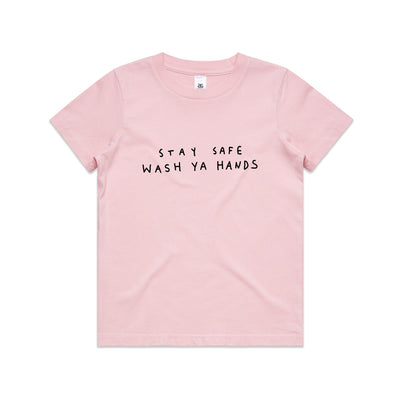 Wash Ya Hands Kids Tee by Lonely Kids Club. All clothing from our T-shirts to our shorts and hoodies are ethically made, and printed packed and shipped from Sydney.