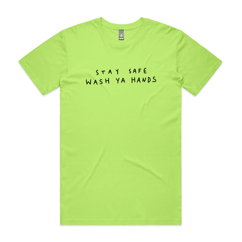 Wash Ya Hands Tee by Lonely Kids Club. All clothing from our T-shirts to our shorts and hoodies are ethically made, and printed packed and shipped from Sydney.