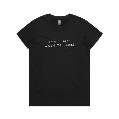 Wash Ya Hands Tee by Lonely Kids Club. All clothing from our T-shirts to our shorts and hoodies are ethically made, and printed packed and shipped from Sydney.